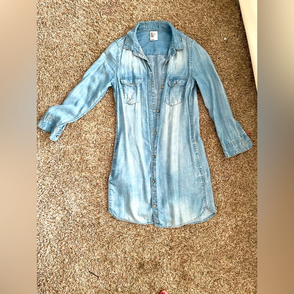 Denim button up dress